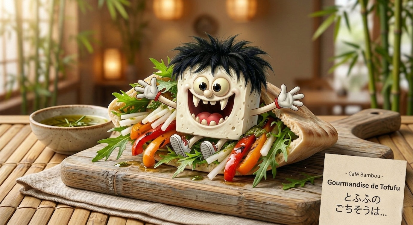 Gourmandise de Tofufu : Pain pita garni