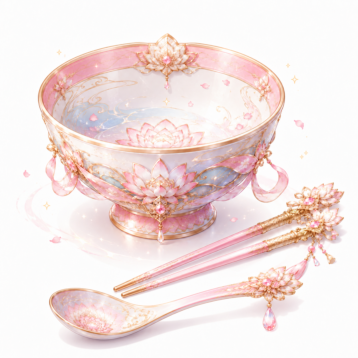 Service complet Yōyō Mimi — Bol, baguettes et cuillère